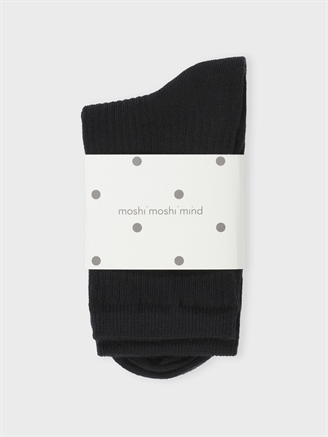 Moshi Moshi Mind Story Rib Socks Black